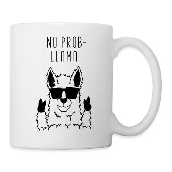 No Prob Llama - Lama Alpaka avec des lunettes de soleil - Mug blanc - blanc - Droite