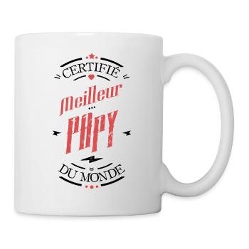 Certifie meilleur papy du monde - Mug blanc - blanc - Droite