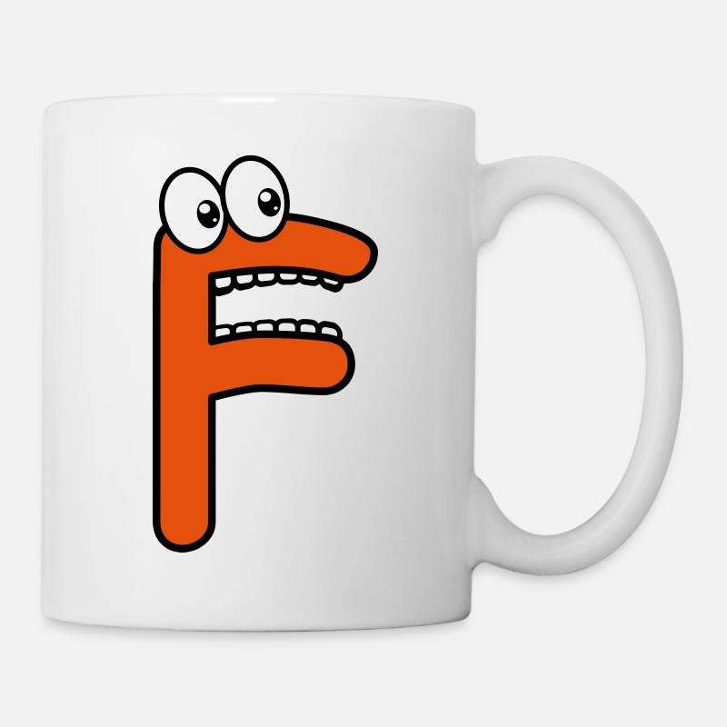 F - letter F with eyes 👀 - Mug - white