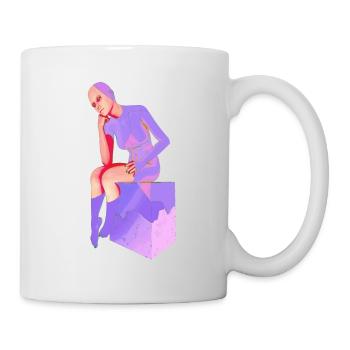Le penseur, penseur féminin - Mug blanc - blanc - Droite