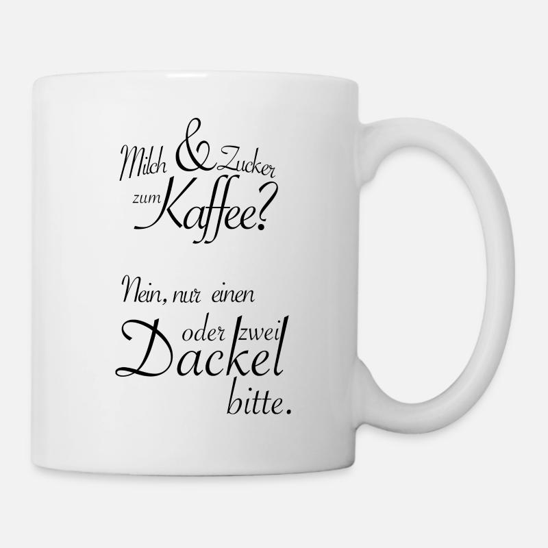 Kaffee Dackel schwarz - Tasse - Weiß