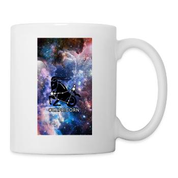 Steinbock Horoskop-Tierkreis-Raum-Galaxie - Tasse - Weiß - Rechts