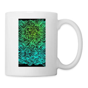 Psychedelischer Strudel Geometrische Wellenmuster - Tasse - Weiß - Rechts