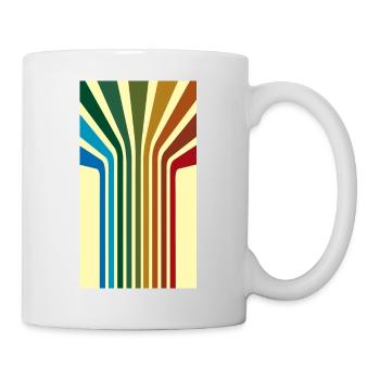Rayures rétro vintage des années 70 - Mug blanc - blanc - Droite