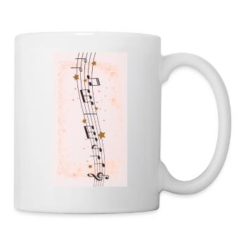 Notes de musique rouge notes de musicien vintage - Mug blanc - blanc - Droite