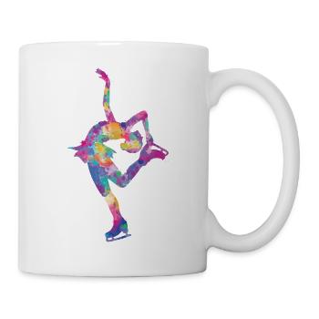 Aquarelle silouette patineuse GLACE - Mug blanc - blanc - Droite
