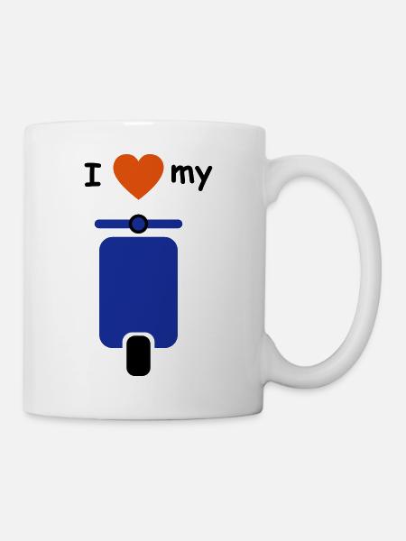 i love roller + heart - Mug - white