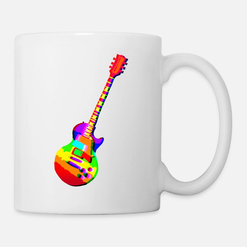 E Gitarre bunt - Tasse - Weiß