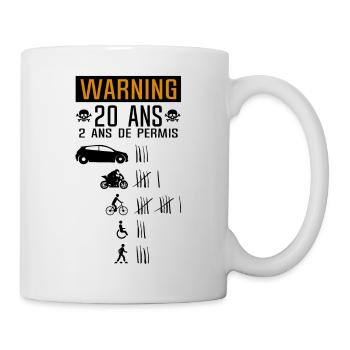 20 ans anniversaire permis conduire accident - Mug blanc - blanc - Droite