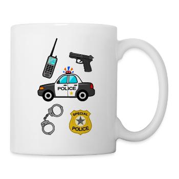 Police, police, cop, cop police car, officer - Mug - white - Right
