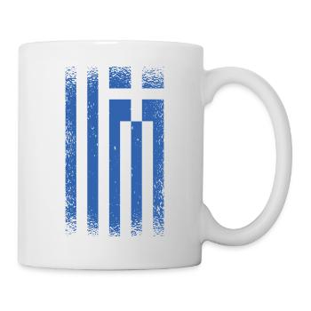 Griechenland Flagge Used Look Athen Hellas Vintage - Tasse - Weiß - Rechts