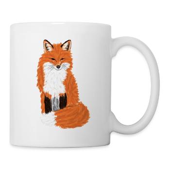 Sitzender Rotfuchs/Sitting Red Fox I - Tasse - Weiß - Rechts