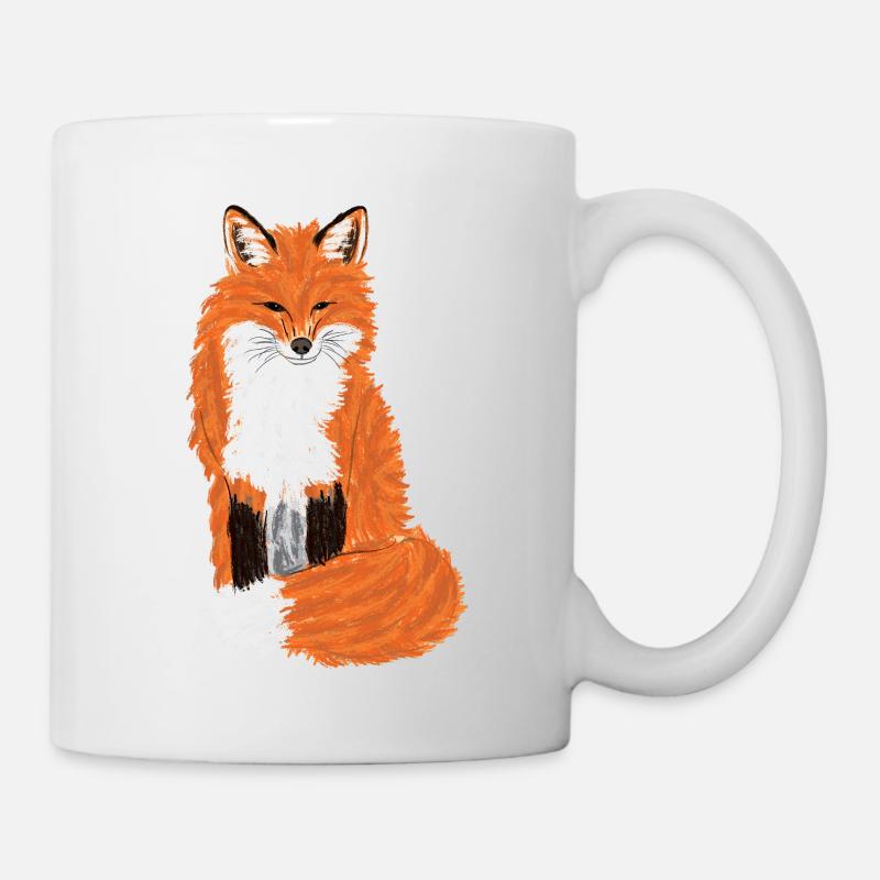 Sitzender Rotfuchs/Sitting Red Fox I - Tasse - Weiß