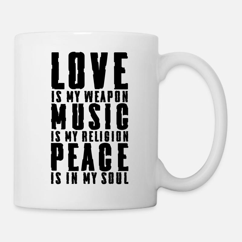 Love Music and Peace - Tasse - Weiß