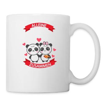 Süßes Pandapärchen mit Liebesspruch - Tasse - Weiß - Rechts
