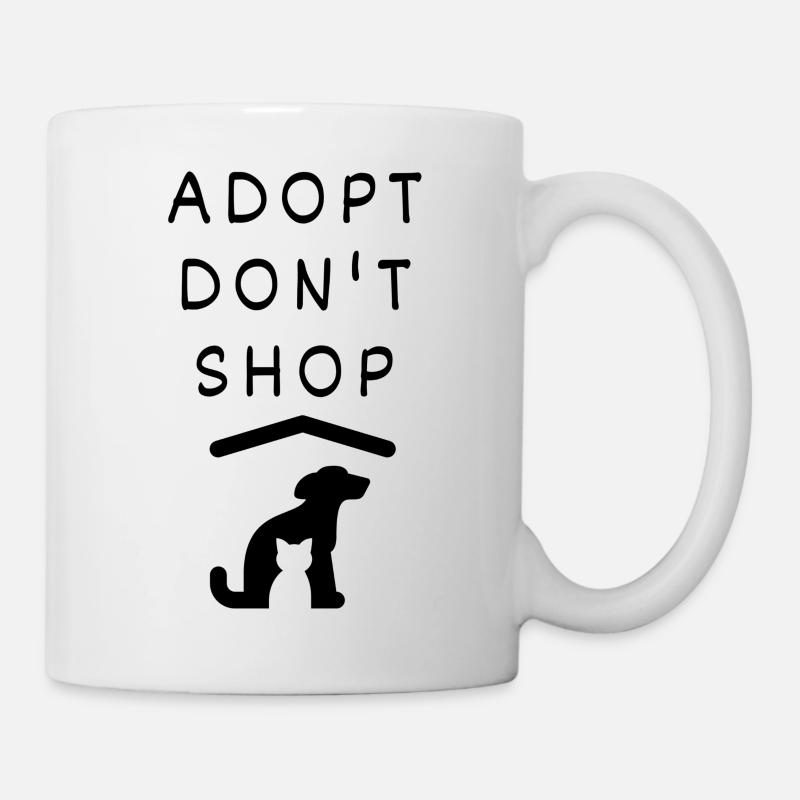 Adoptez, ne faites pas de shopping - amour des animaux / animaux de compagnie - Mug blanc - blanc