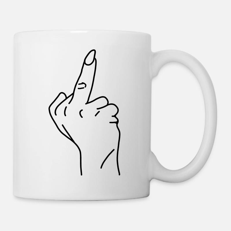 Mittelfinger - Tasse - Weiß