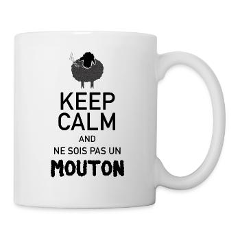 Reste calme et ne sois pas un mouton - Humour - Mug blanc - blanc - Droite