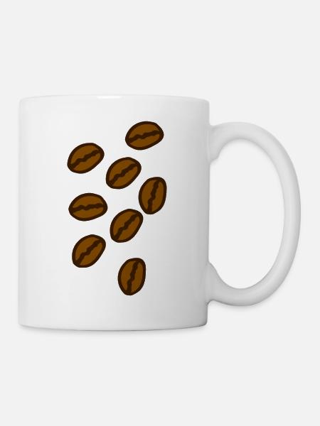 Kaffeebohne - Tasse - Weiß