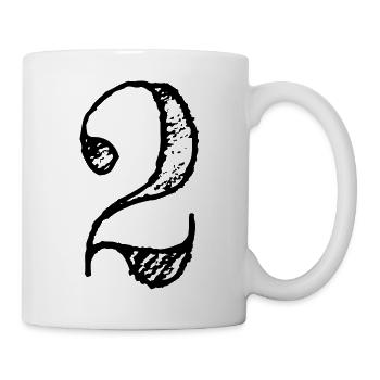 Number 2 Two - Number 2 (hand-drawn) - Mug - white - Right