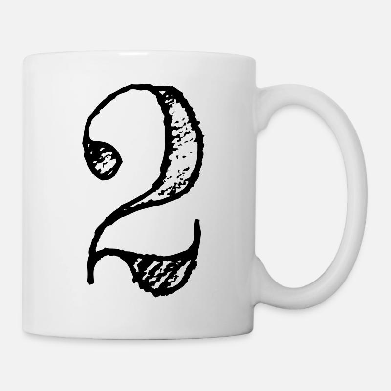 Number 2 Two - Number 2 (hand-drawn) - Mug - white