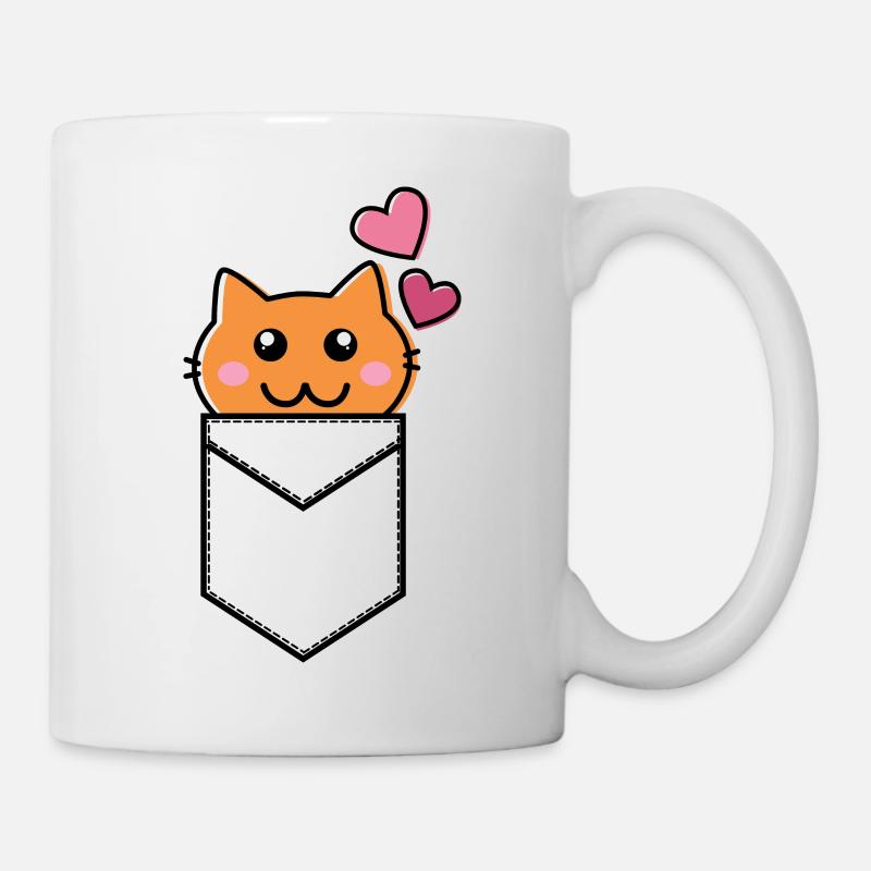 Cat chat pocket - Mug - white