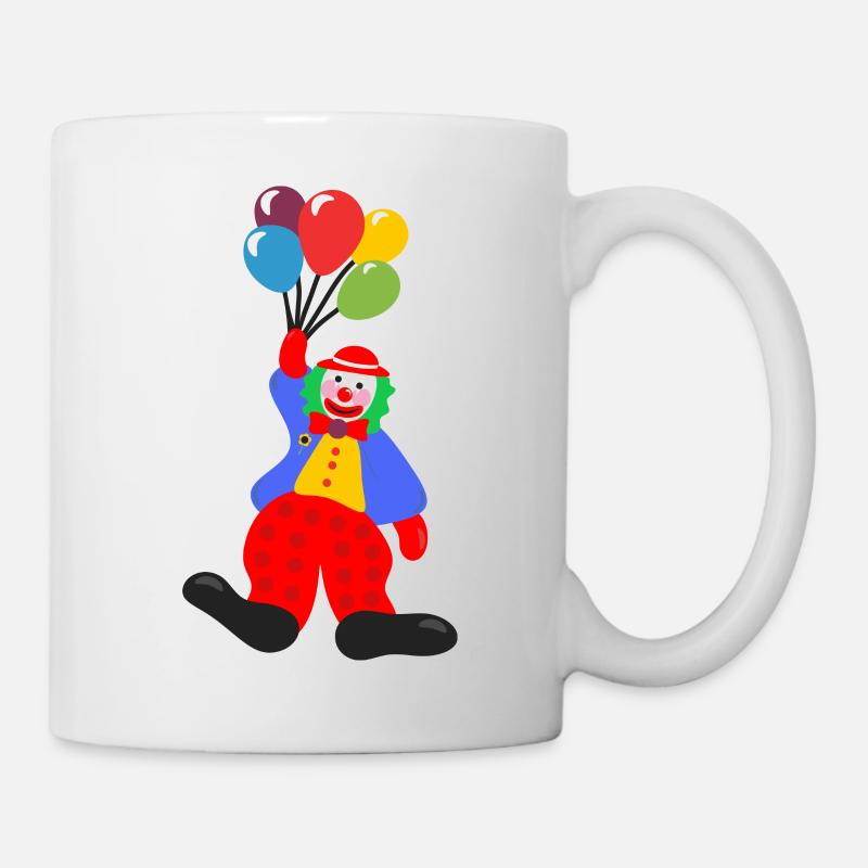 Clown mit Luftballons - Tasse - Weiß