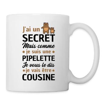secret / je vais être cousine / future cousine - Mug blanc - blanc - Droite
