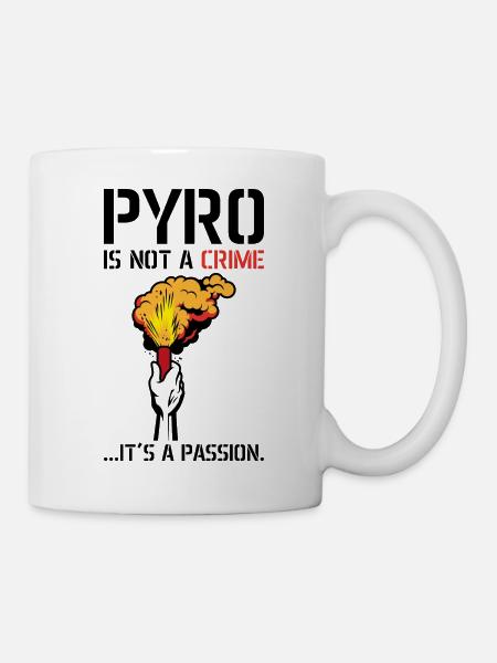 Pyro passion Sport Fußball Trainer - Tasse - Weiß