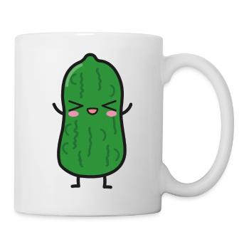 Saure Gurke Lustig Kawaii - Tasse - Weiß - Rechts