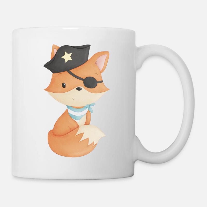 Fox as a pirate - Mug - white