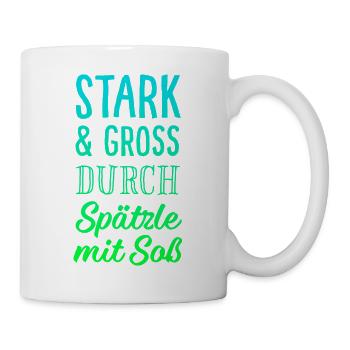 Stark & Groß durch Spätzle mit Soß - Tasse - Weiß - Rechts