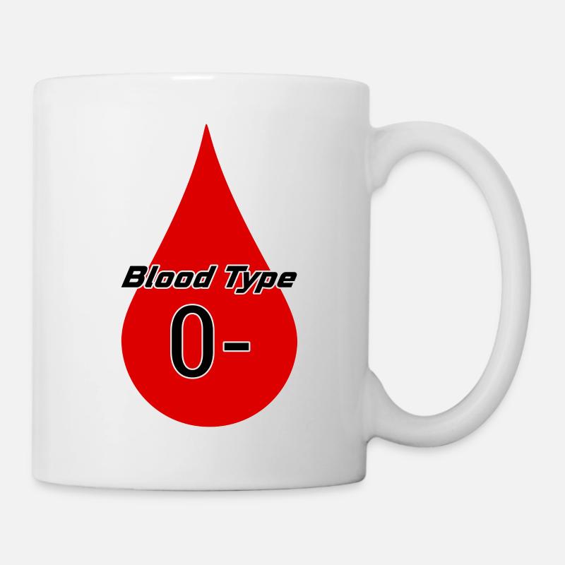 Blutgruppe Rhesusfaktor 0 negativ als Geschenkidee - Tasse - Weiß