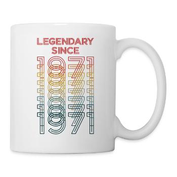 LÉGENDAIRE DEPUIS 1971 LÉGENDE MILLÉSIME LÉGENDAIRE - Mug blanc - blanc - Droite
