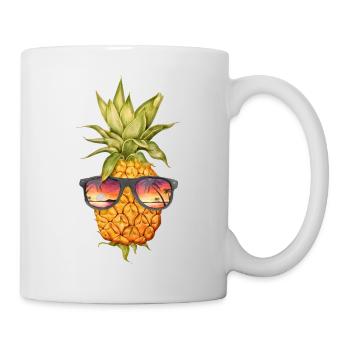 Ananas Lunettes de soleil Hawaii Plage - Mug blanc - blanc - Droite