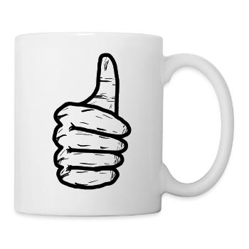 Pouce levé - Mug blanc - blanc - Droite