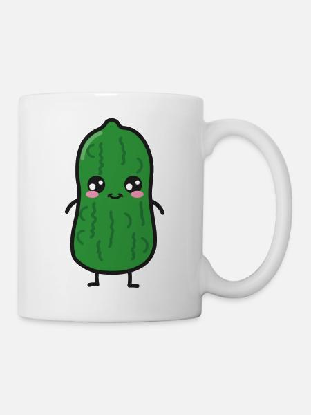 Saure Gurke Kawaii - Tasse - Weiß