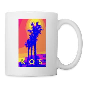 3 palm trees on Kos - Mug - white - Right