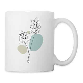 Abstract one line flower - Mug - white - Right
