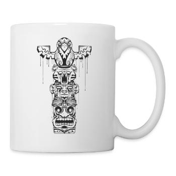 TOTEM Totems Oiseau Ours Singe Maya Art humain haïda - Mug blanc - blanc - Droite