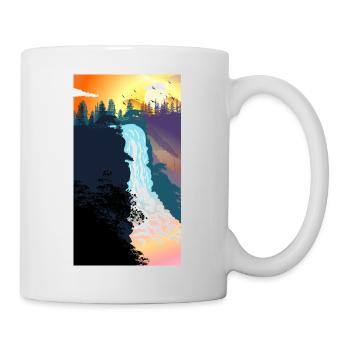 Waterfall Sunset - Mug - white - Right