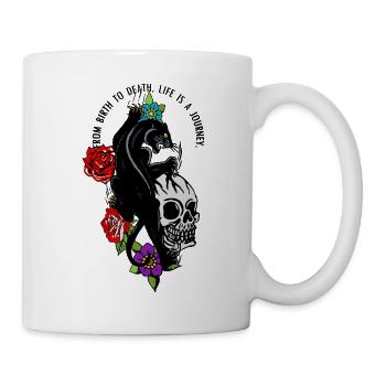 head of death panthere skull pink flower quote - Mug - white - Right