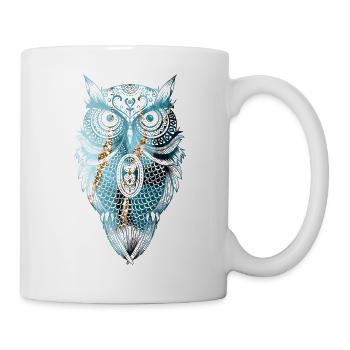 HIBOU MANDALA UHU - Mug blanc - blanc - Droite