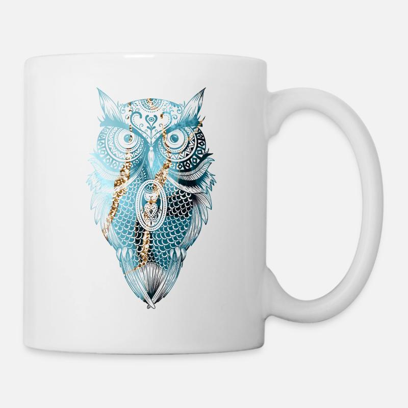 HIBOU MANDALA UHU - Mug blanc - blanc