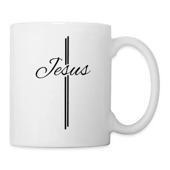 Jesus Kreuz - Christliche Designs - Bibel - Gott - Tasse - Weiß - Rechts