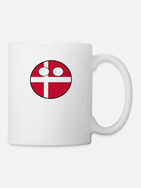 Countryball Land Heimat Dänemark - Kop/krus - hvid