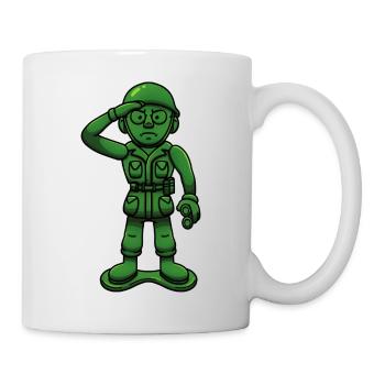Soldat militaire vert Toy Sergeant saluant - Mug blanc - blanc - Droite