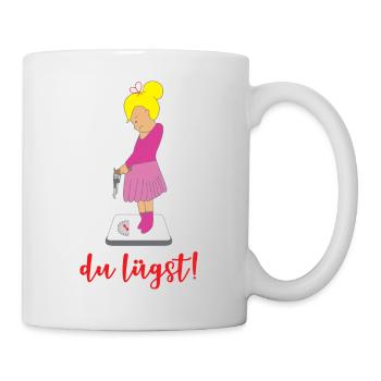 Du lügst Waage lustiges Motiv Mädchen Geschenkidee - Tasse - Weiß - Rechts