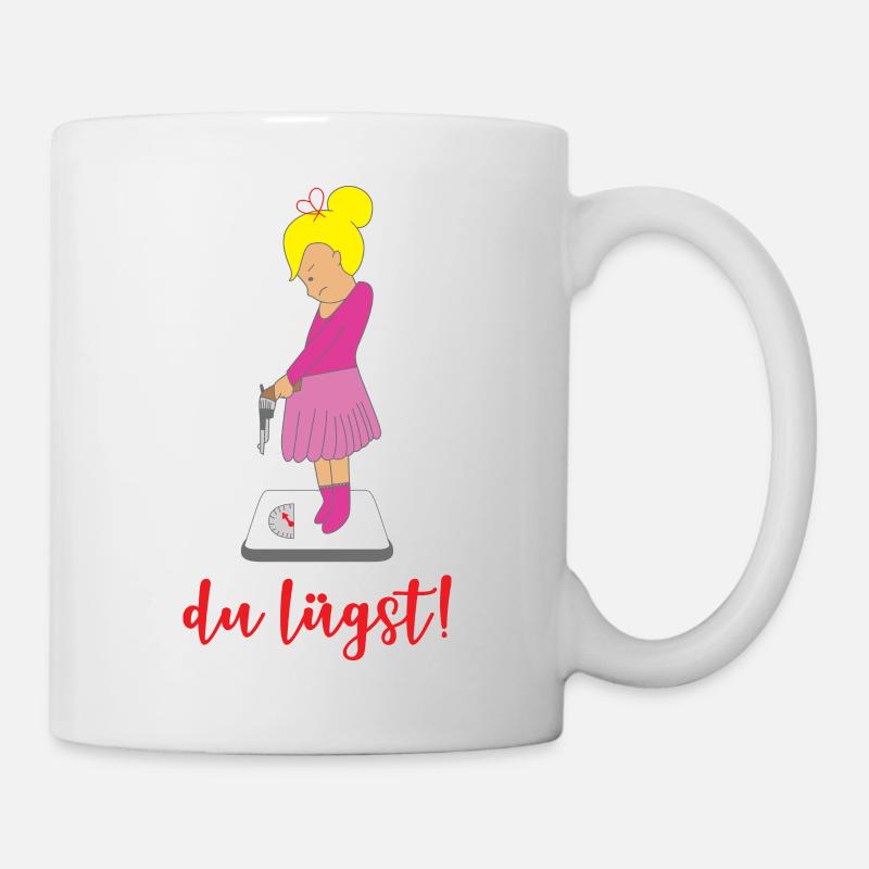 Du lügst Waage lustiges Motiv Mädchen Geschenkidee - Tasse - Weiß