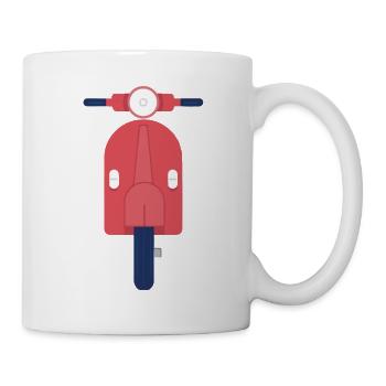 Roter Vintage Retro Roller - Tasse - Weiß - Rechts